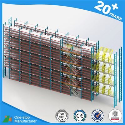 Industrial Mezzanine Storage System with Staircases and Gates