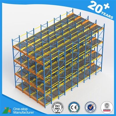 Gravity pallet flow racking system